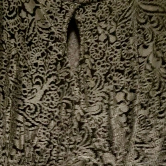 Black Velvet Burnout Midi Dress Damask Sheath Goth Academia Vamp Sexy Apt 9 PXL - Picture 5 of 11